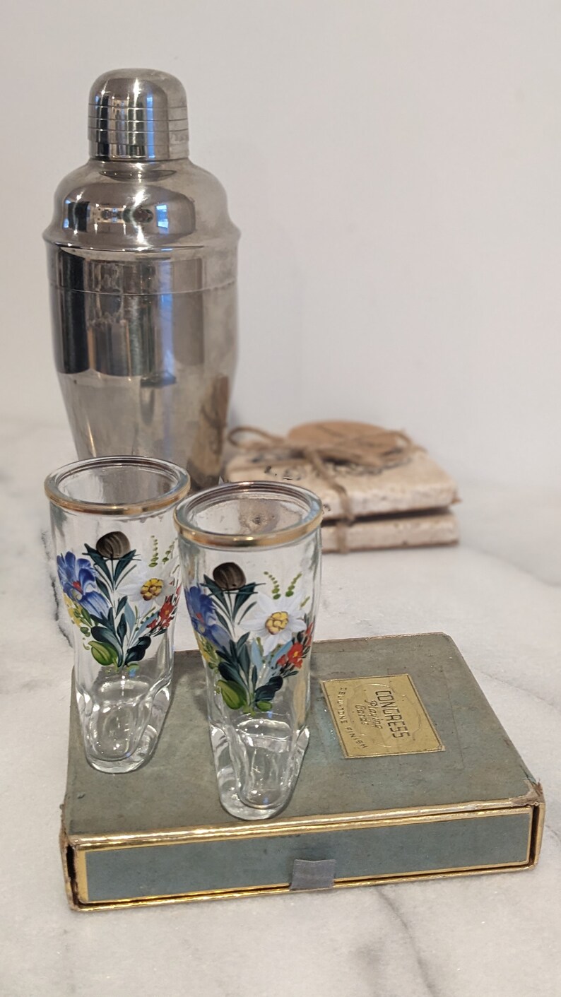 Handpainted Boot Shot Glasses, Boot Shot Glasses, Boot Toothpick