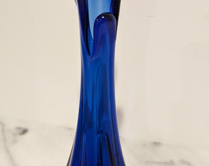 Cobalt Blue Swung Vase, Five Fingered Blue Swung Vase Etsy