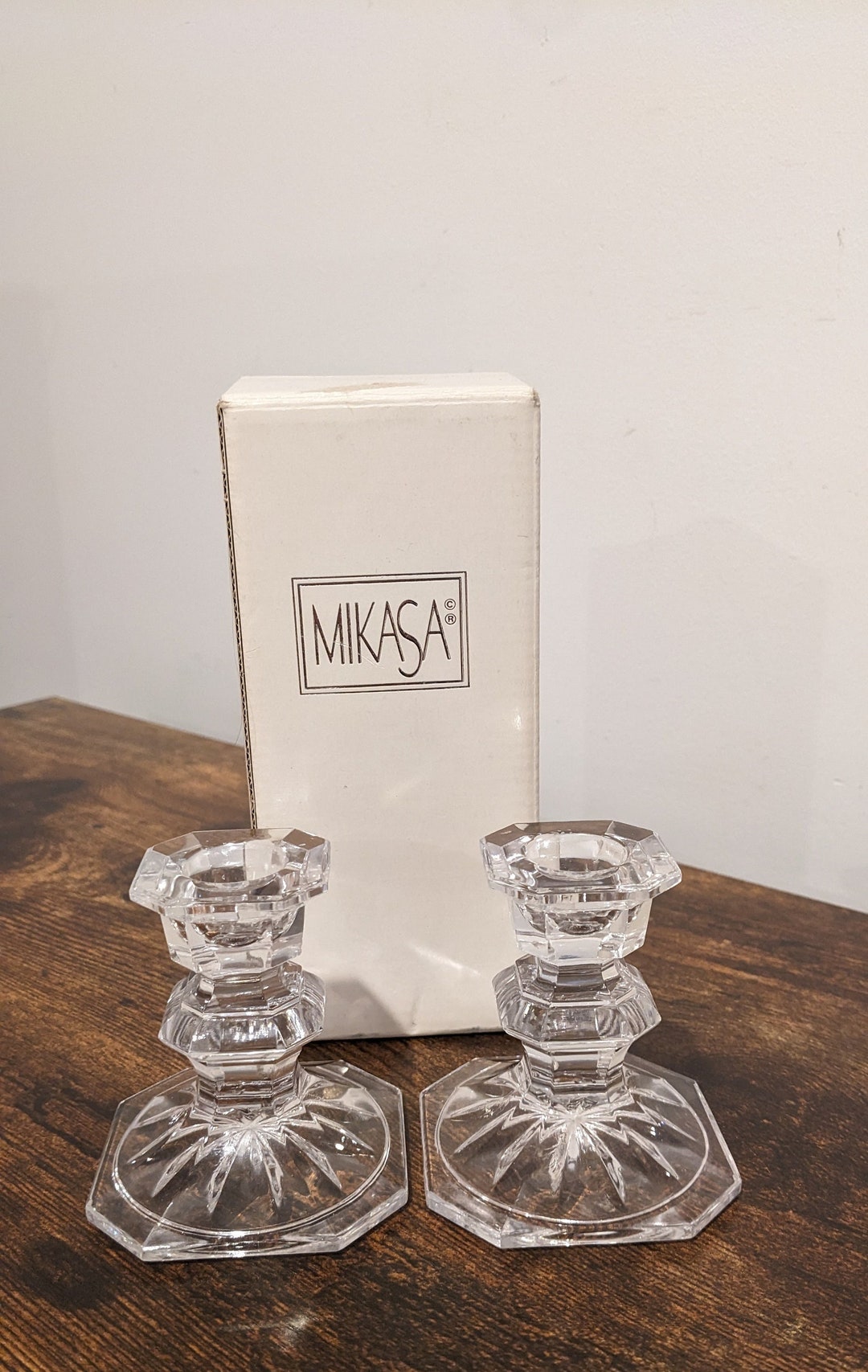 Pair of Mikasa Candlestick Holders, Mikasa Edinburgh Tapered Candle ...