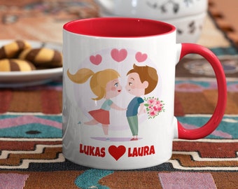 Couple Cup Personalized Name Love Cup Anniversary Gift Couple Boyfriend and Girlfriend Individual Coffee Cup Valentine's Day Engagement