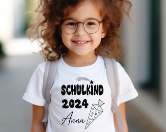 T-shirt school child 2024 - with desired name - personalized - gift for starting school for boys and girls - school child - 2024 - starting school