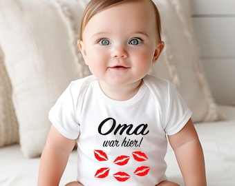 Baby body Oma war hier mit Kusslippen | Tante war hier | Baby Bodysuit | Oma war hier| Tante | Baby body |