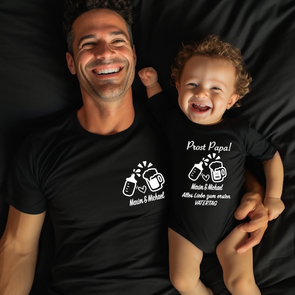 Personalisiertes T-Shirt Papa Baby Vatertag Outfit I Familienoutfit I Vatertag Papa Mini I Vatertag Geschenk I