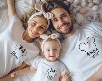 Personalisiertes T-Shirt Papa, Mama und Baby Outfit I Familienoutfit I Papa Mama Mini I Familien outfit I