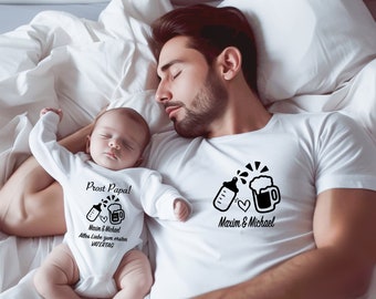 Personalisiertes T-Shirt Papa Baby Vatertag Outfit I Familienoutfit I Vatertag Papa Mini I Vatertag Geschenk I