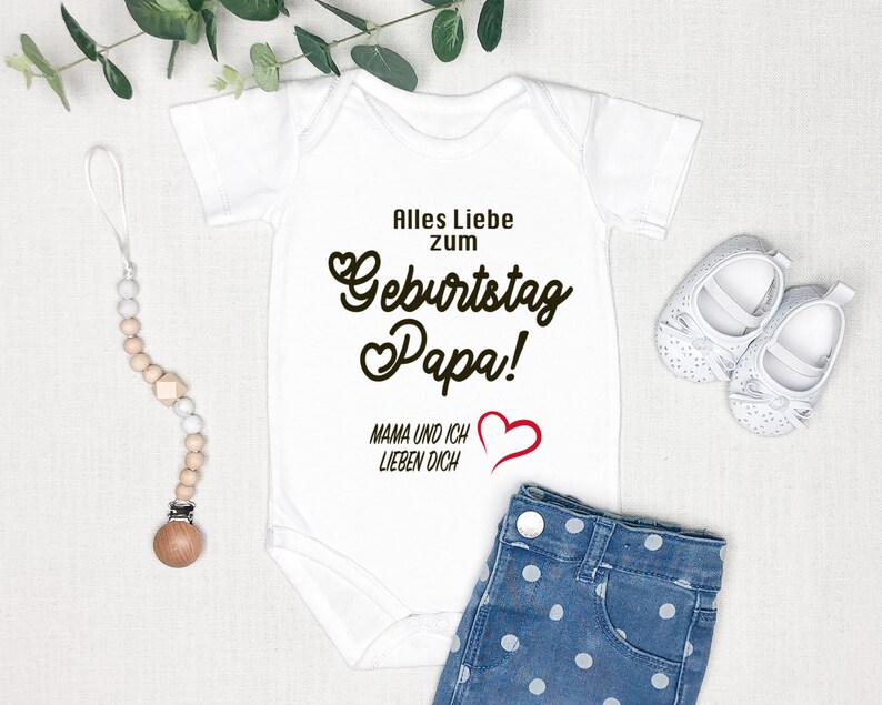 Baby Body Geburtstag. Baby Bodysuit. Alles Liebe zum Geburtstag Papa. Babybody. Alles Liebe zum Geburtstag Mama, Oma, Opa . zdjęcie 7