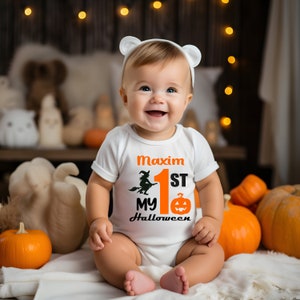 Halloween baby bodysuit with name | My 1st Halloween bodysuit | Baby bodysuit | Personalized Halloween baby bodysuit | Baby bodysuit My 1st Halloween |