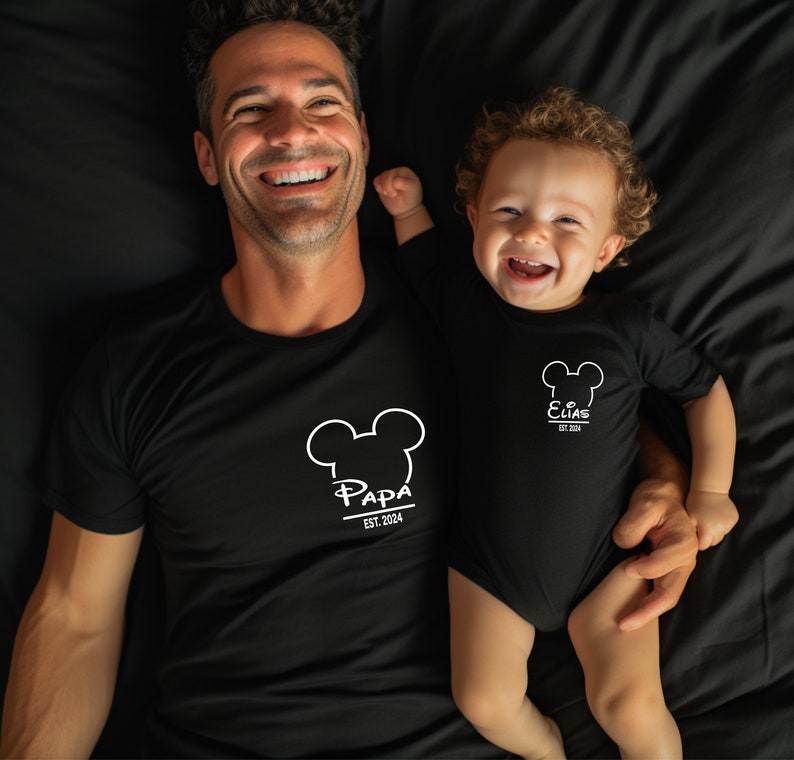 Personalized T-Shirt Dad, Mom and Baby Outfit I Family Outfit I Dad Mom Mini I Family Outfit I image 1