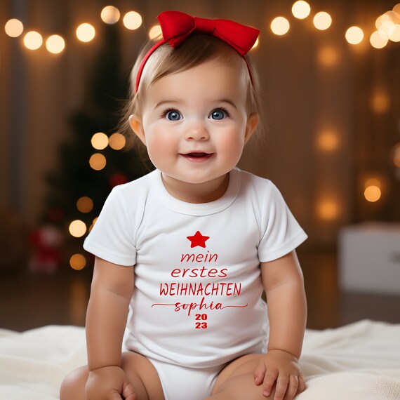 Mi primera Navidad con arbol de Navidad 2023 Mi primer body de bebe navideno Estrella del arbol de Navidad Feliz Navidad Body de bebe Etsy Espana