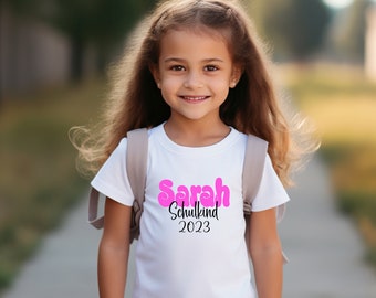Children's T-Shirt Name, year and school child, enrollment, 1st day of school, school child, beginning of school, student, gift,