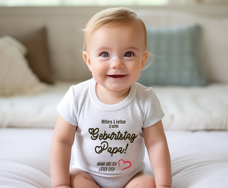 Baby Body Geburtstag. Baby Bodysuit. Alles Liebe zum Geburtstag Papa. Babybody. Alles Liebe zum Geburtstag Mama, Oma, Opa . zdjęcie 6