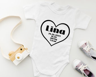 Baby body personalized - baby bodysuit - name - baby body - heart