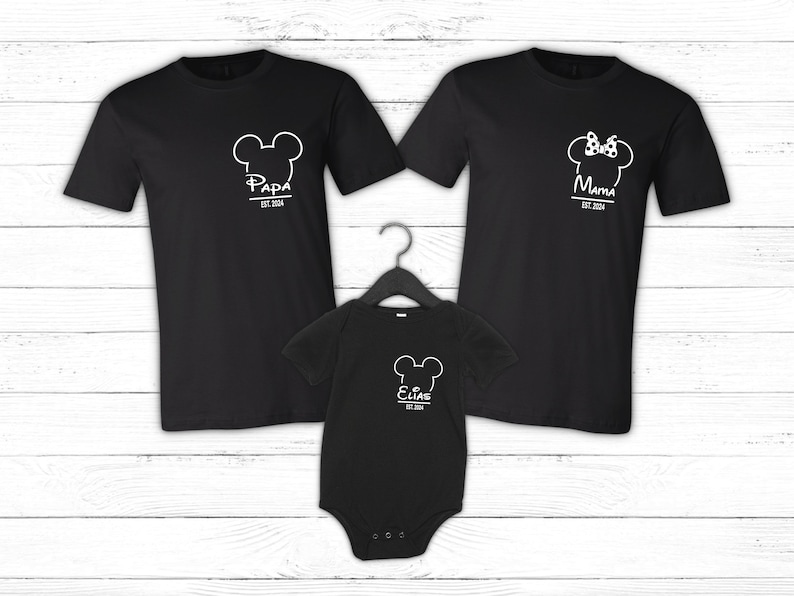 Personalized T-Shirt Dad, Mom and Baby Outfit I Family Outfit I Dad Mom Mini I Family Outfit I image 6