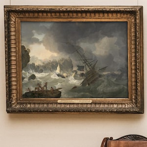 The Shipwreck by Hendrik Kobell, Vintage Seascape Oil Painting, Nautical Fine Art Print, Famous Painting, Ship At Sea Print, Digital File