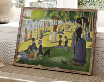Seurat Sunday Afternoon Print | Vintage Pointillist Masterpiece | Neo-Impressionist Wall Art | Digital Download File