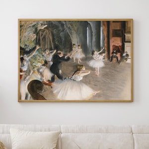 Edgar Degas Rehearsal Onstage Painting in High resolution Reproduction Print Fine Art Impressionist Wall Art Ballet Gift Idea Digital File