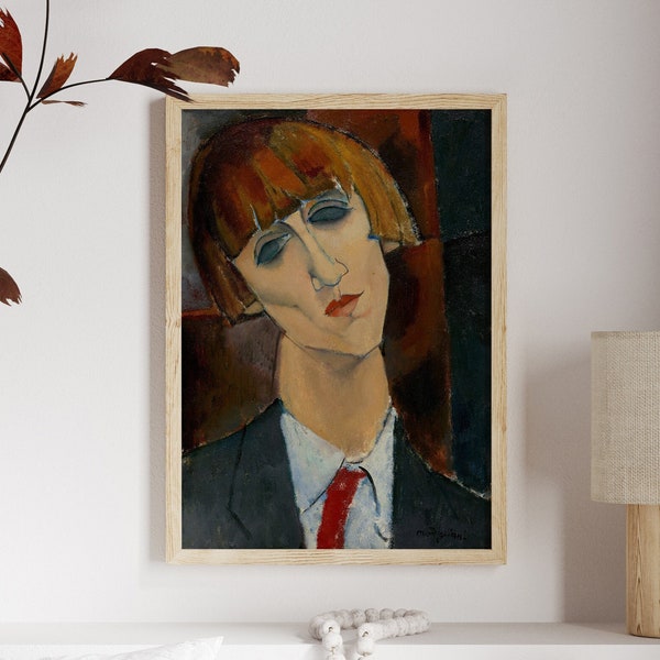 Madame Kisling by Amedeo Modigliani Print Vintage Poster Modernist Portrait Wall Art Decor Modigliani Poster Fine Art Repro Digital Download