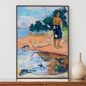 Impresión Gauguin Haëre Pape, 1892 / Arte posimpresionista tahitiano vintage / Escena de isla exótica / Archivo digital de alta resolución
