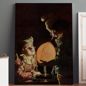 Two Boys With A Bladder by Magnus Von Wright, Famous Paintings, Oil Painting Printable, Gift, Home Decor, Fine Art Print, Digital Download