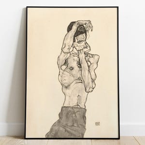 Egon Schiele Zeichnungen II Tryck | 1912 österrikisk expressionistisk konstaffisch | Vintage konstreproduktion | Digital nedladdning med hög upplösning