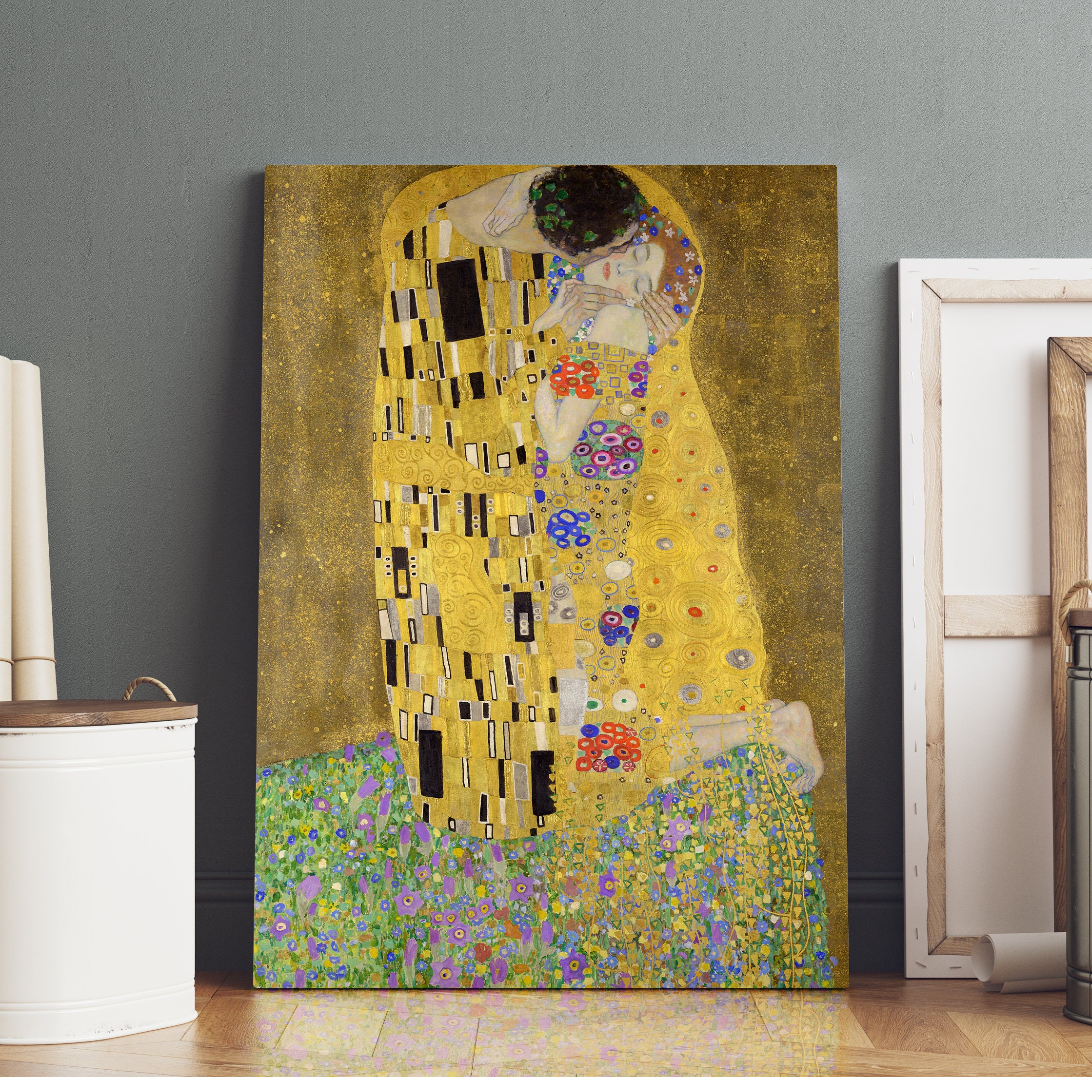 The Kiss by Gustav Klimt Famous Painting Romantic Woman and Man Print ...