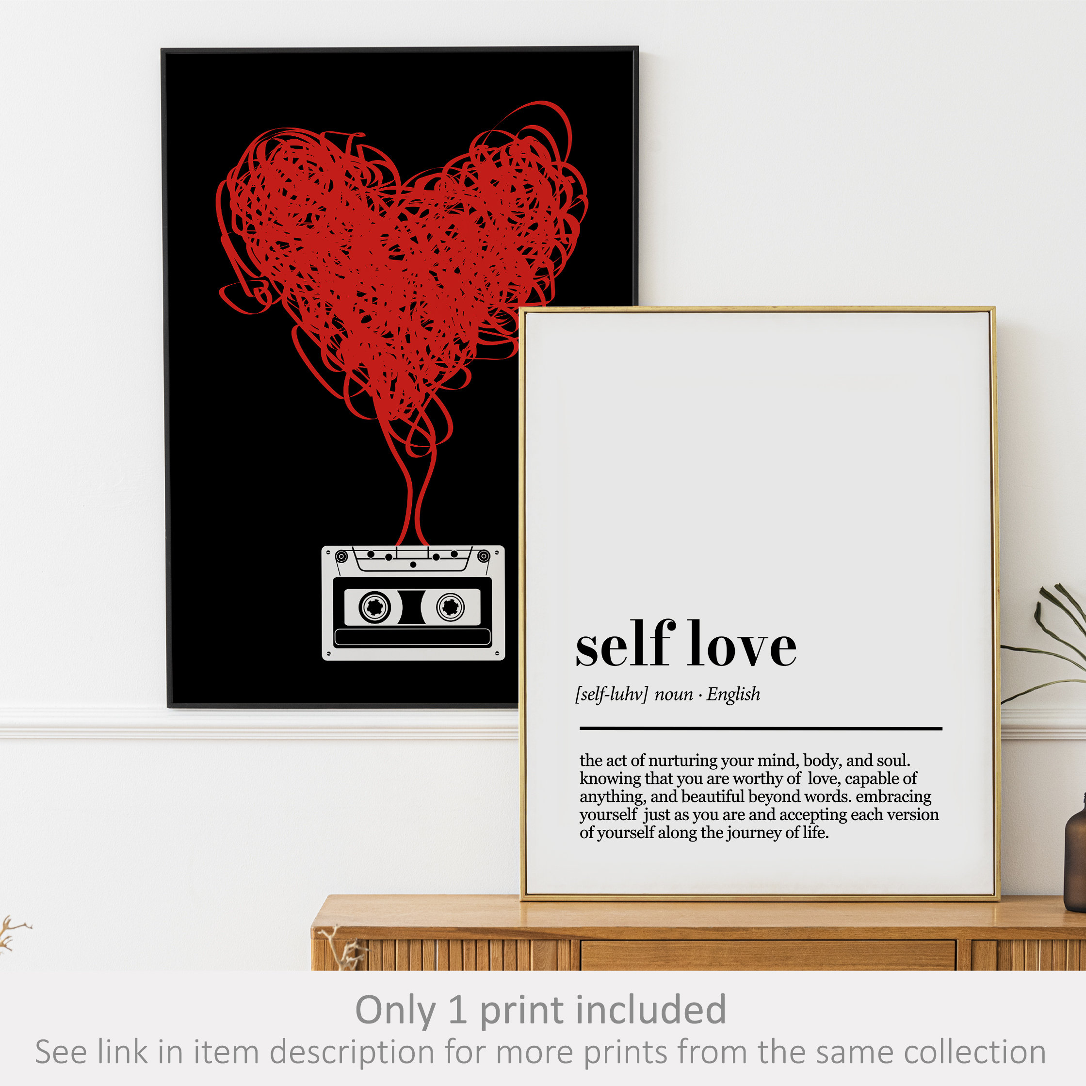 Self Love Definition Poster Minimalist Gallery Wall Art Dorm Room Decor