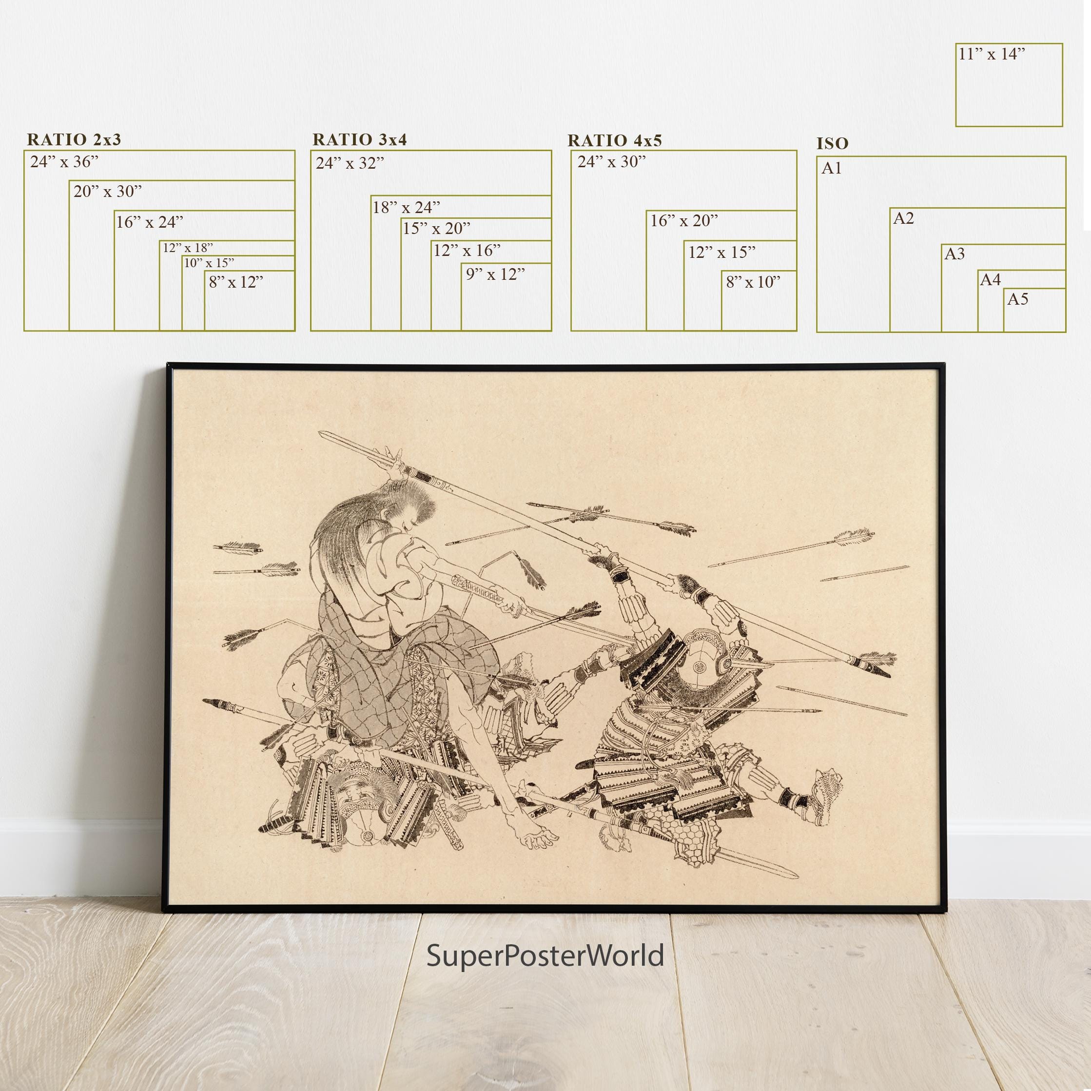 Katsushika Hokusai Battle Scene Print | Vintage Japanese Ukiyo-e