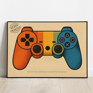 Stampa con citazione di un giocatore pronta per la stampa / Poster con controller di gioco / Arte murale per Playstation / Decorazione per sala giochi / Idea regalo per giocatori / Poster per la stanza degli adolescenti