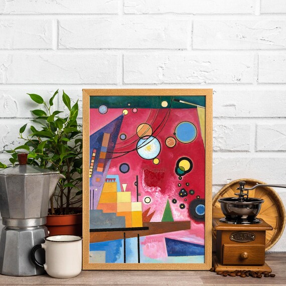 カンディンスキーのヘビーレッドプリント｜ヴィンテージ表現主義