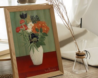 アンリ・ルソー作「花束」花の芸術、ポスト印象派の静物画、高解像度