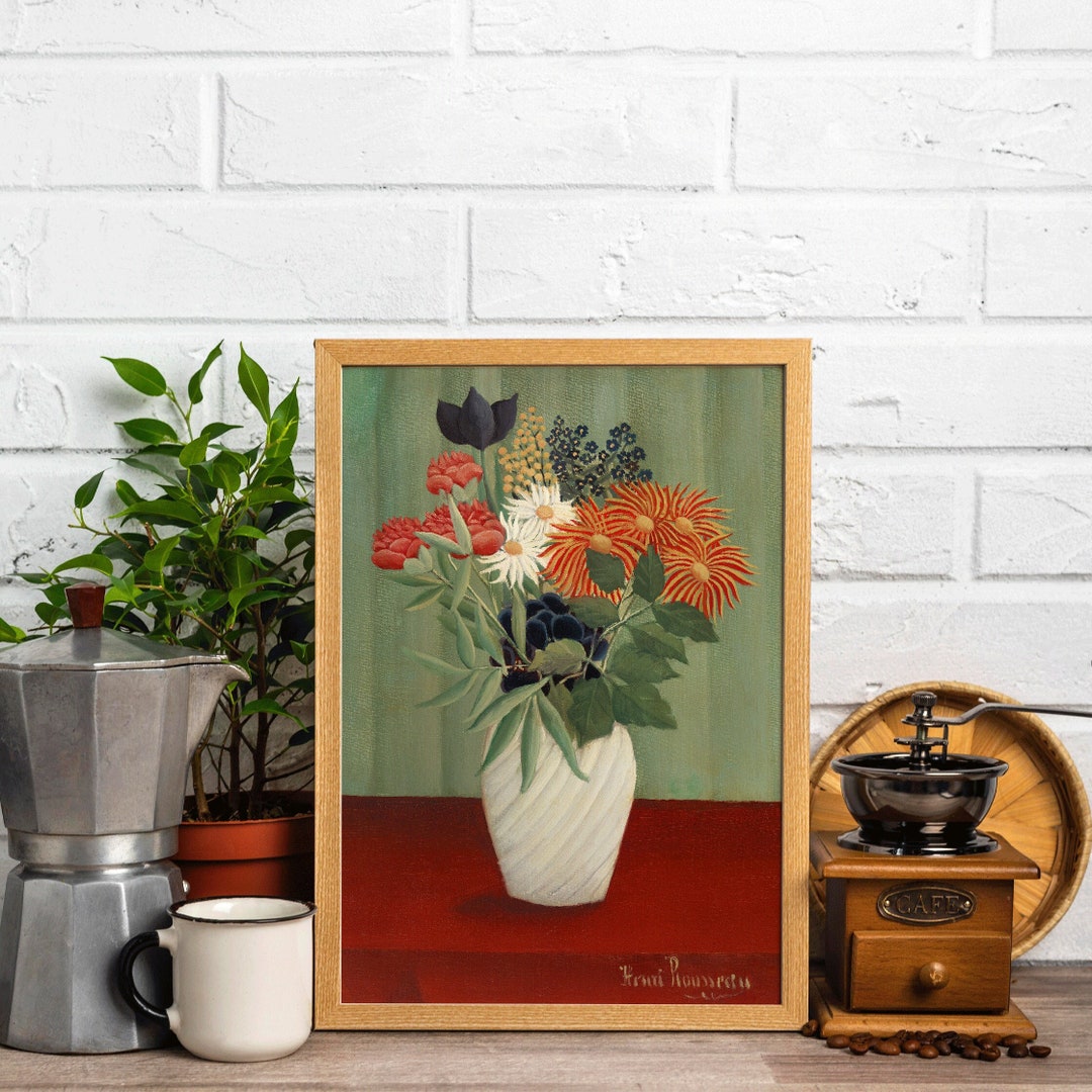 Bouquet of Flowers by Henri Rousseau Floral Art Post Impressionist ...