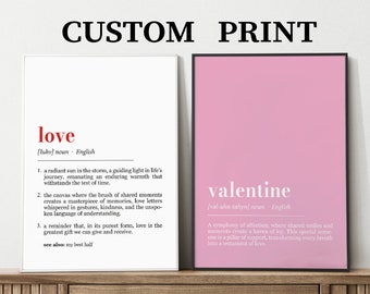 Personnalisez votre cadeau d'impression définition pour la Saint-Valentin pour petit ami petite amie âmes sœurs amour de la Saint-Valentin citation minimaliste impression fichier numérique