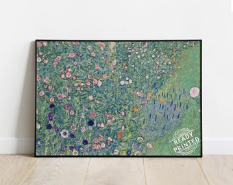 READY PRINTED Square and Horizontal Italian Garden Landscape Gustav Klimt, Wall Art Trees Flowers, Klimt Vintage Art Print, Oil painting
