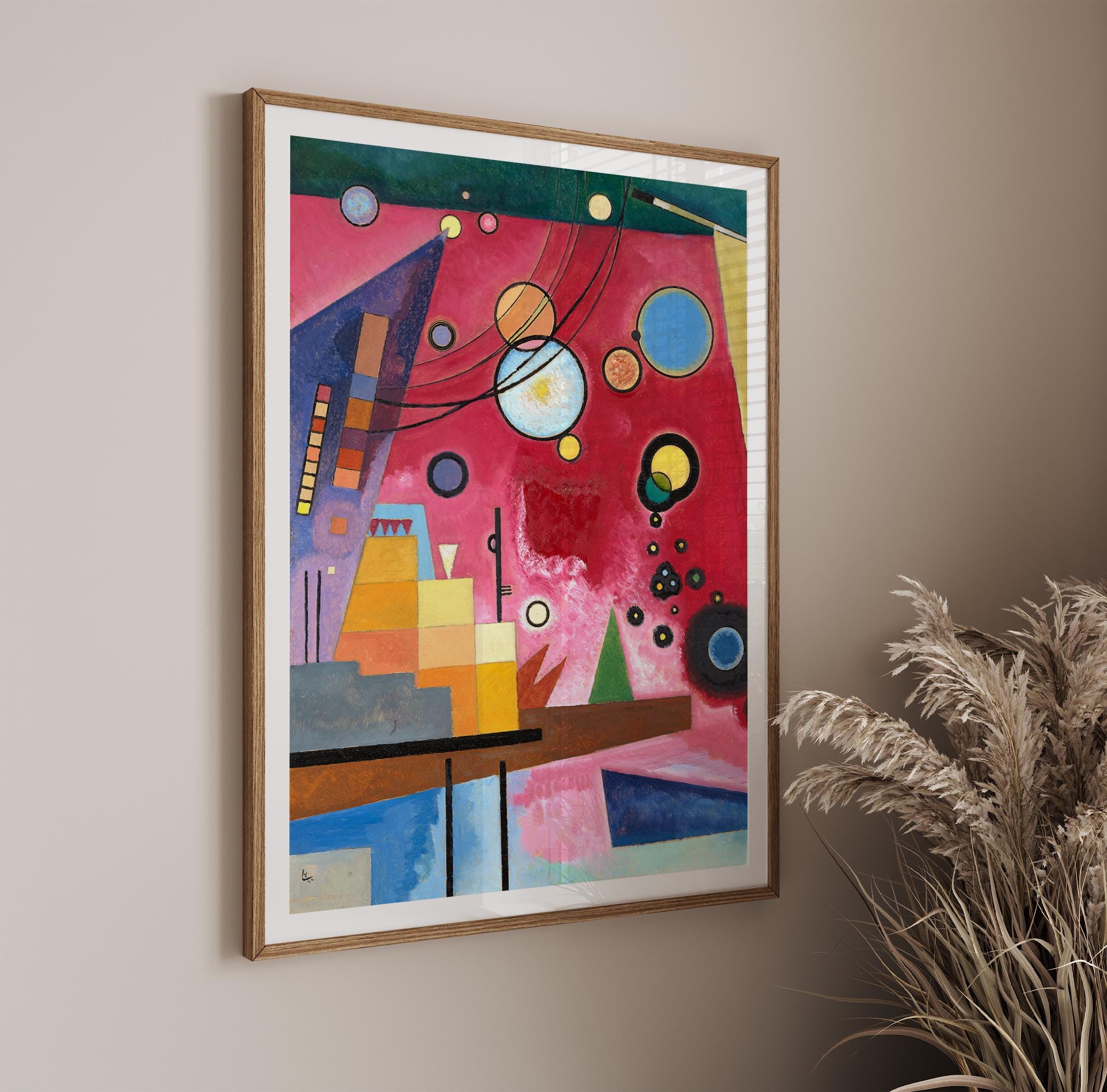 カンディンスキーのヘビーレッドプリント｜ヴィンテージ表現主義