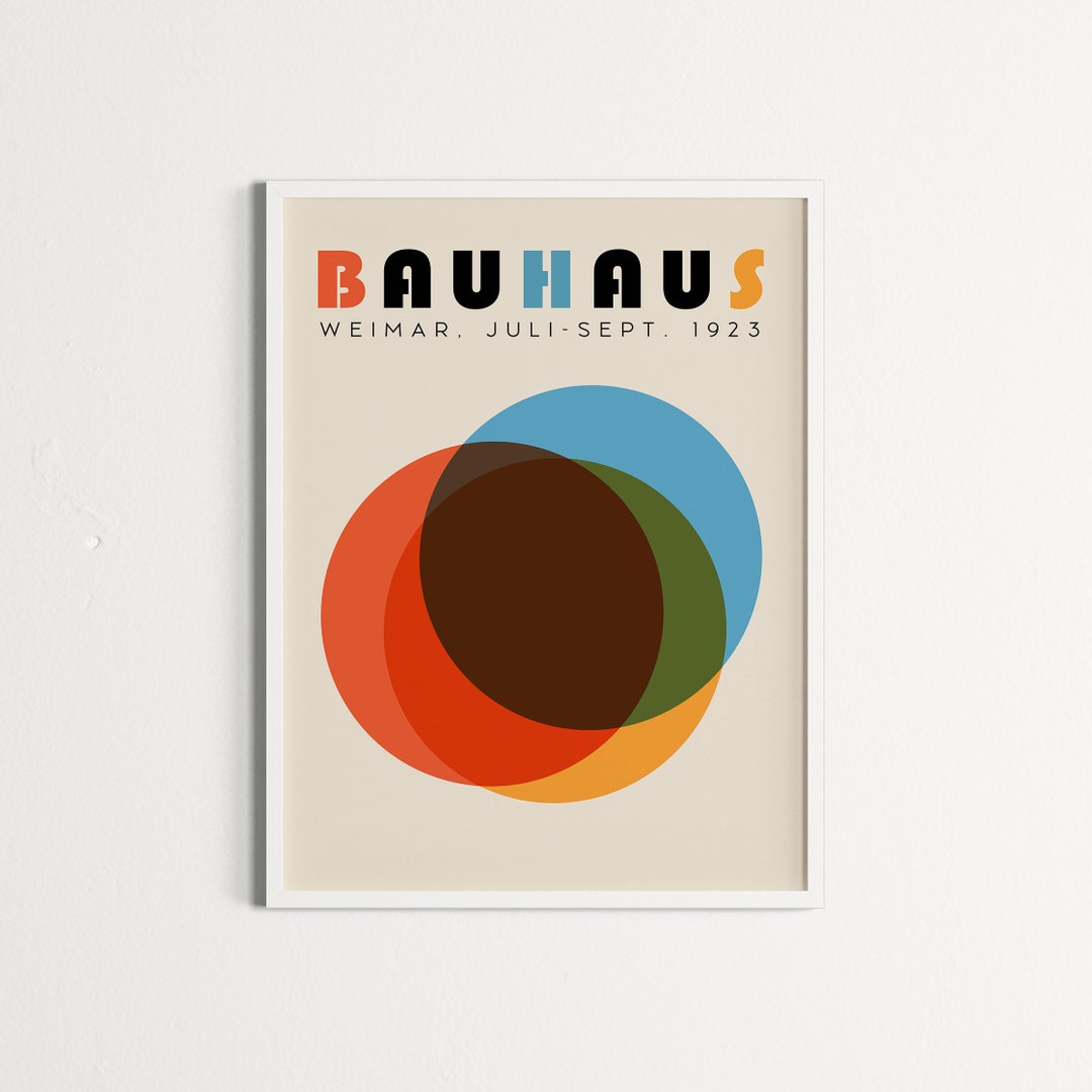 Bauhaus Weimar 1923 Print – Geometric Mid Century Modern Wall Art ...