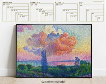 アンリ・エドモン・クロス作「ピンクの雲」 ポスト印象派の有名な風景