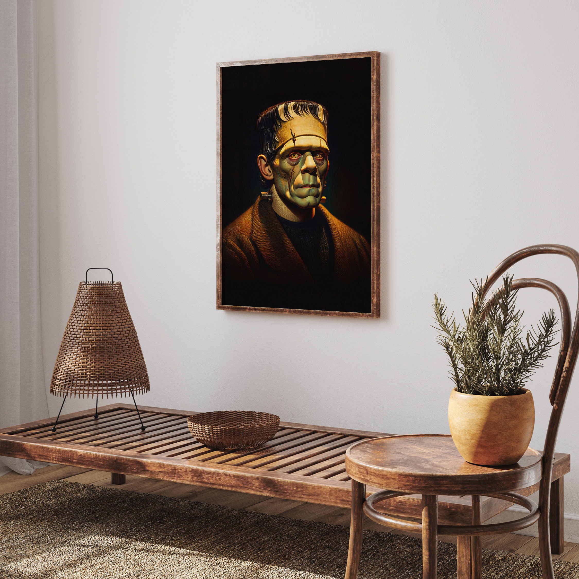 Frankenstein Portrait Classic Monsters Horror Art Gothic Wall Art Decor ...
