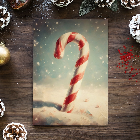 Decorazione Natalizia Vintage In Metallo Con Bastoncini Di Zucchero, 20x30 Cm | Targa In Latta Retrò Con Fori, Ideale Per Parete In Cucina, Bar O Soggiorno, Regalo Di Natale - 3