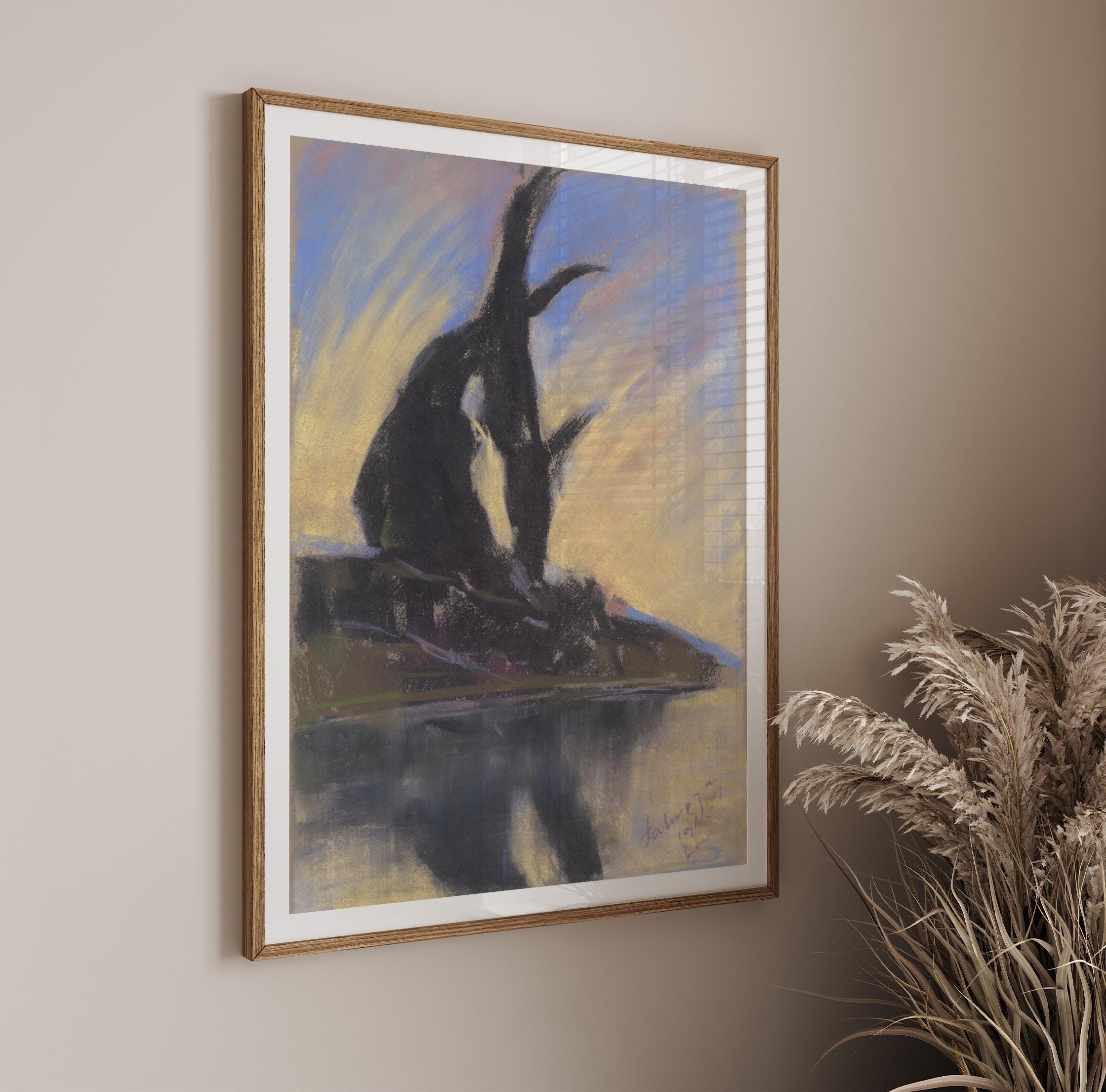 Zoltán Palugyay Silhouettes by the River Print | Vintage Floral