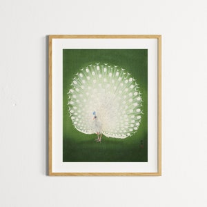 Paon par Ohara Koson en haute résolution vintage mural japonais traditionnel Art impression Illustration affiche fichier en téléchargement numérique