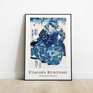 Utagawa Kuniyoshi 1798-1861 Japanese Wall Print Vintage Artwork Printable Art Blue Japanese Poster Woodblock Print DIGITAL DOWNLOAD J1
