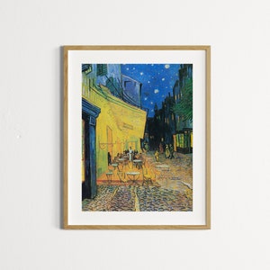 Van Gogh Print Cafe Terrasse bei Nacht 1888 Wanddekor Französische Stadtansicht Druck Klassisches Fine Art Poster Impressionismus Gemälde Digitaler Download