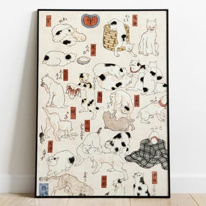Cats by Utagawa Kuniyoshi Print | Vintage Japanese Ukiyo-e Woodblock Poster | Traditional Cat Art Wall Decor | High-Res Digital Download