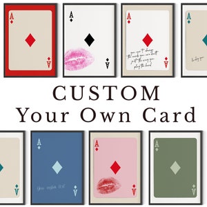 Personalize seu próprio cartão de pôquer Ás de Ouros, decoração descolada, arte de parede, impressão, citação famosa, decoração feminina moderna para dormitório, pôster de cartas de baralho, arquivo digital