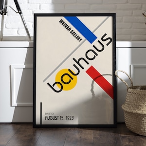 Bauhaus Weimar Gallery Poster – 1923 Exhibition Print, Retro German Art School Design, Mid Century Wall Art, Digital Download