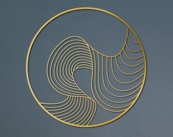 Metal Wave Wall Art, Abstract Nautical Decor (24x24 inches)