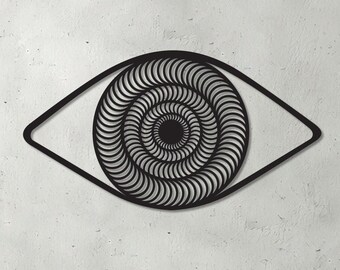 Eye Metal Wall Art, Abstract Geometric Home Decor (24x13 Inches)