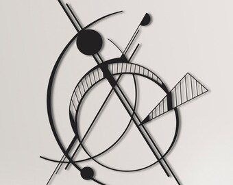 Geometric Metal Wall Art, Abstract Home Decor (20x24 in)