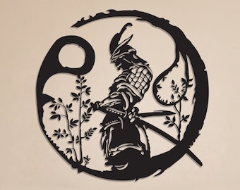 Metal Samurai Wall Art, Bushido Warrior Decor