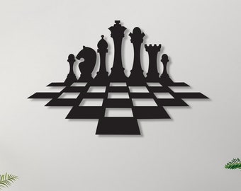 3D Chess Set Metal Wall Art, Unique Christmas Gift
